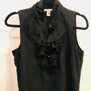 J.Crew 100% Silk sleeveless top, black, size 6